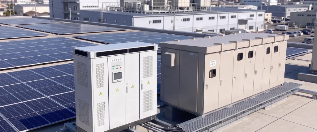 自家消費型太陽光発電と産業用蓄電池の併設
